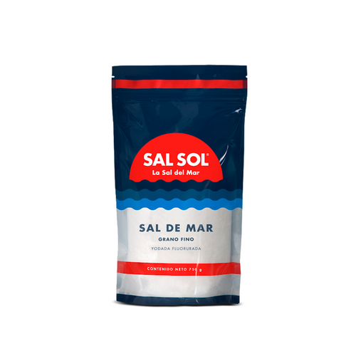 Sal Sol Stand up pouch grano fino 750 gr yodada fluorurada