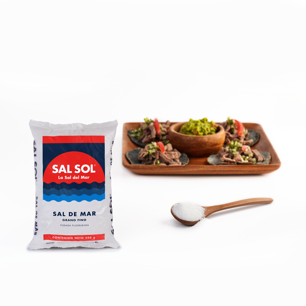 Sal sol bolsa grano fino 500 gr yodada fluorurada - COMERCIAL ROCHE