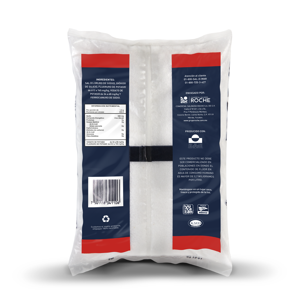 Master sal sol bolsa grano fino 500 gr yodada fluorurada 20 unidades - COMERCIAL ROCHE