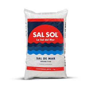 Sal sol bolsa grano fino 1 kg yodada fluorurada - COMERCIAL ROCHE