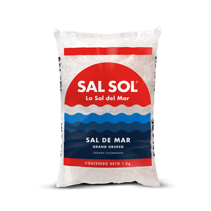 Sal sol bolsa grano grueso 1 kgr yodada fluorurada - COMERCIAL ROCHE