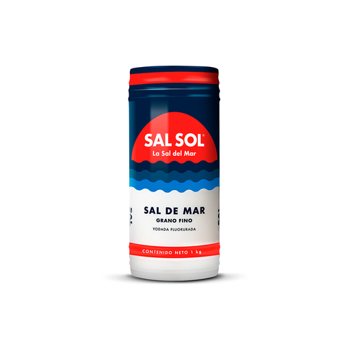 Sal sol bote grano fino 1 kg yodada fluorurada - COMERCIAL ROCHE