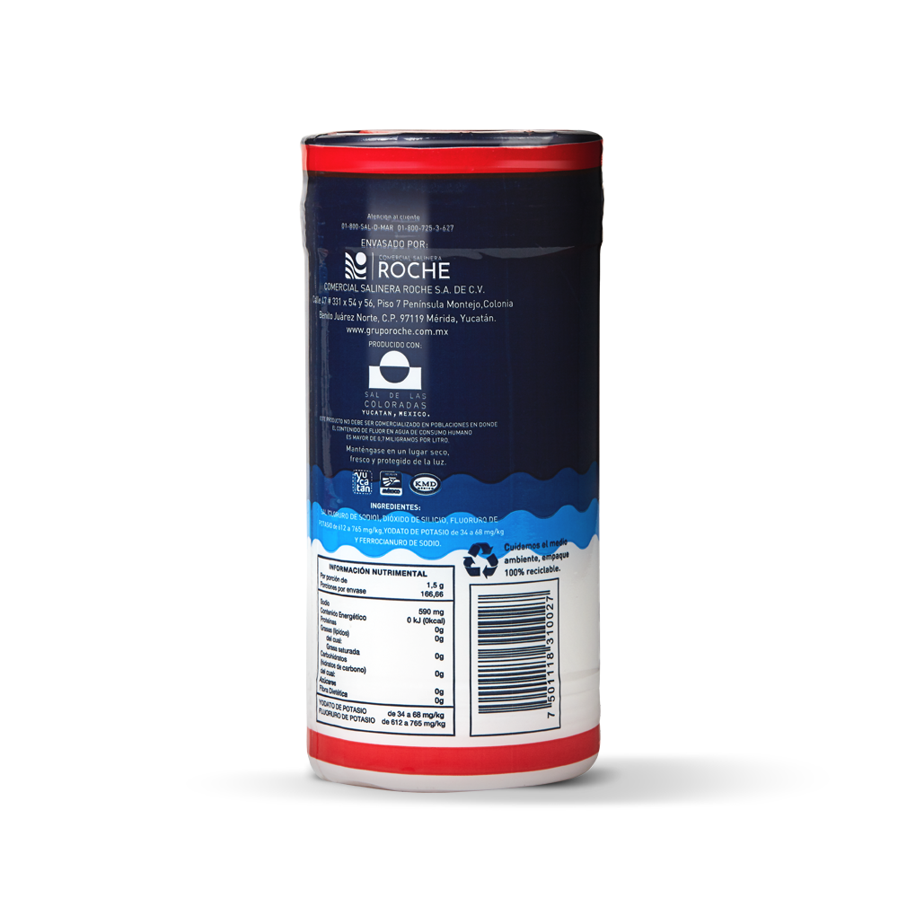 Sal sol bote grano fino 250 gr yodada fluorurada - COMERCIAL ROCHE
