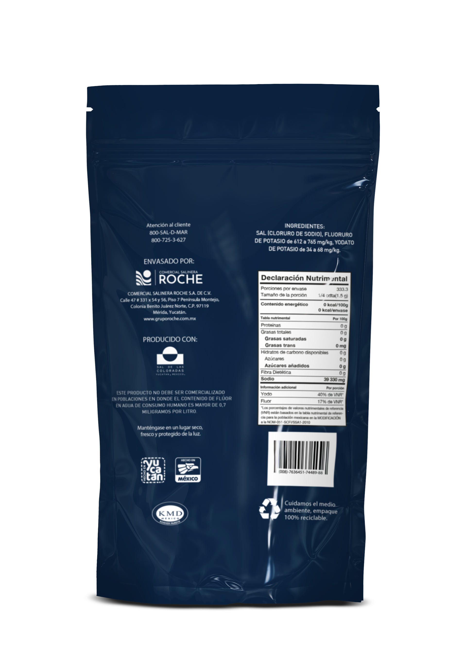 Sal Sol Stand up pouch grano fino 500 gr yodada fluorurada