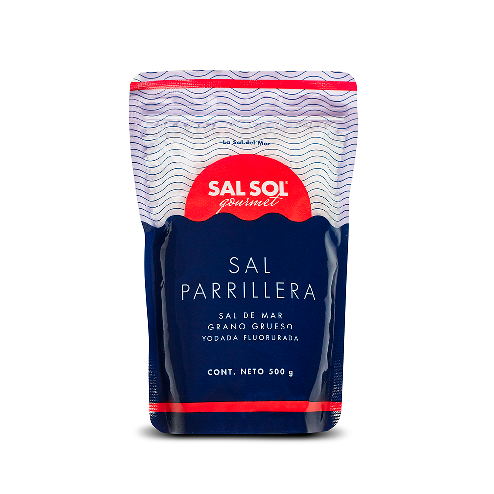 Caja sal sol parrillera de mar 500 gr 10 unidades - COMERCIAL ROCHE
