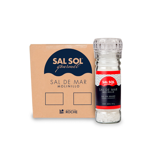 Caja sal sol gourmet c/molinillo 100 gr. 6 unidades - COMERCIAL ROCHE
